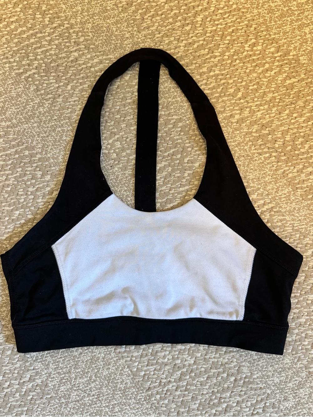 Fabletics Colorblock Strappy Caged-Back Sports Bra Size M